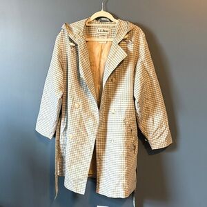 L.L. Bean Vintage Women's Gingham Hooded Rain Coat